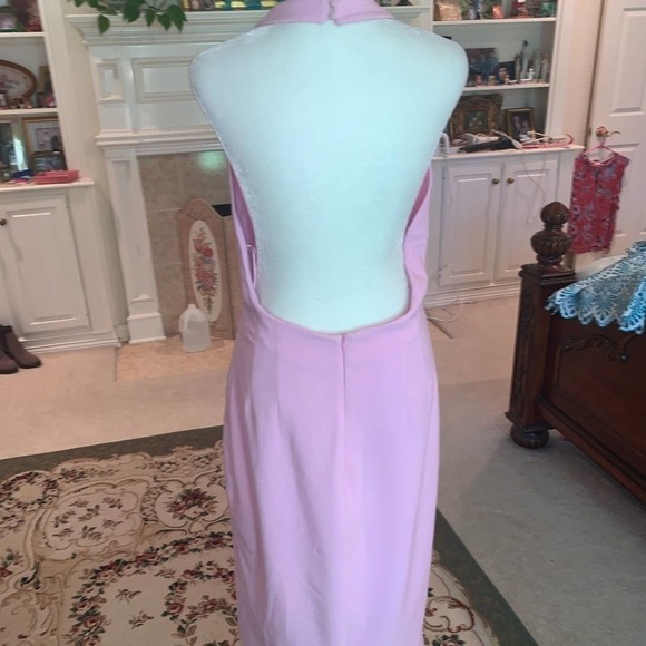NWOT Finders Keepers Front Tie Halter Neck Sheath Dress in Pink Size 10 - Picture 4 of 9